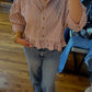 Stripped Ruffled Button up