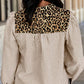 Leopard Patchwork Long Sleeve Shirt