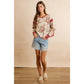 FLORAL BRUSHED TERRY OPEN BACK