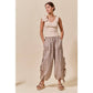 CHECKERED PLAID ELASTICIZED JOGGER TRACK PANTS
