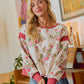 FLORAL BRUSHED TERRY OPEN BACK