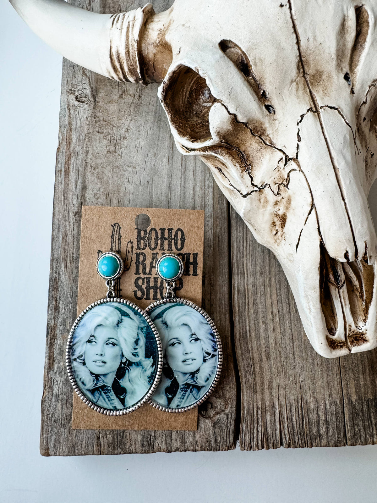 Western Queen Dolly Printed Dangle Earrings