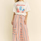 RED&BLUE STRIPE WIDE LEG PANTS