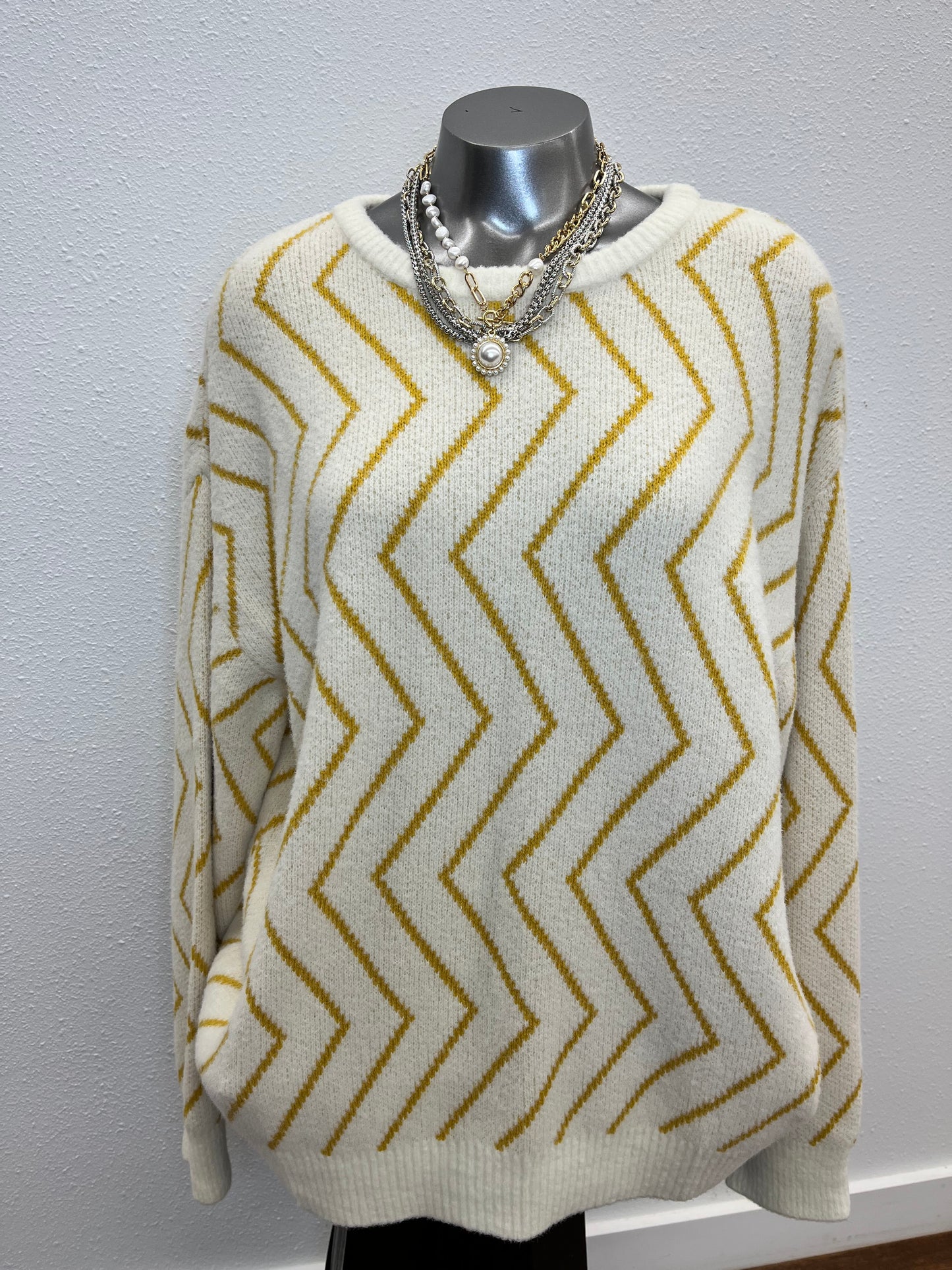 Ivory and mustard sweater