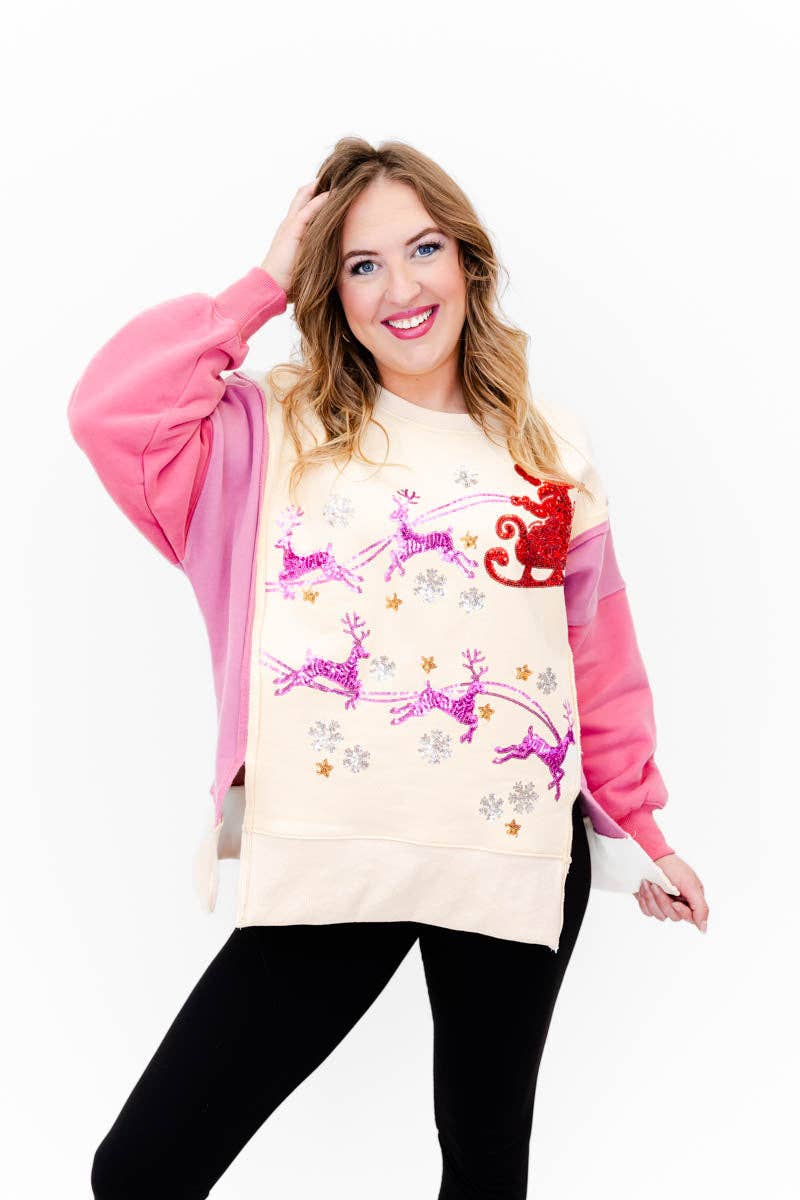 Sleigh Away Sequin Embellished Top