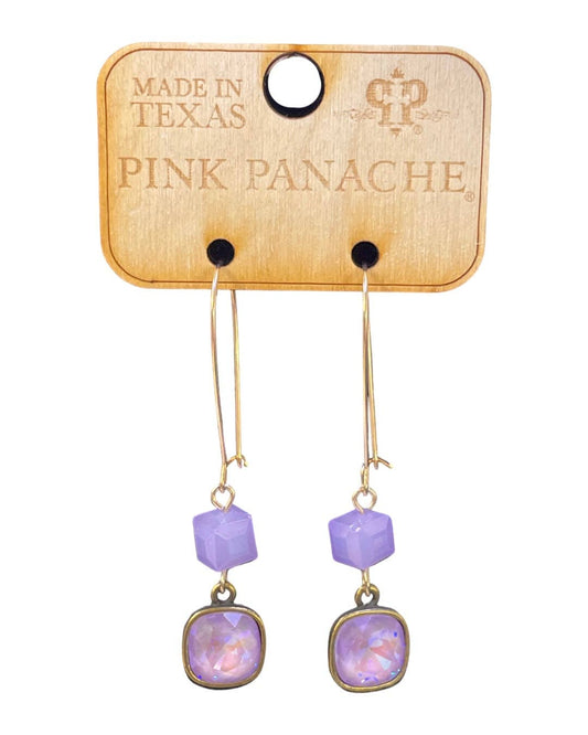 Square crystal bead earring with Austrian crystal - LC