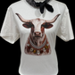 Jeweled Collar Longhorn Tee