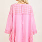 Mineral Washed Valentines day Heart Poncho