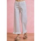 RUFFLED BOTTOM DENIM JEANS PANTS