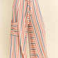 RED&BLUE STRIPE WIDE LEG PANTS
