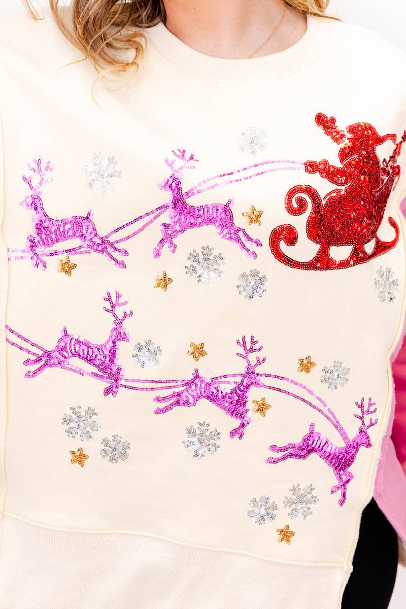 Sleigh Away Sequin Embellished Top