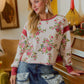 FLORAL BRUSHED TERRY OPEN BACK