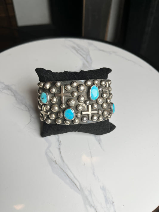 Chimney Butte Turquoise and Cross S/S Cuff