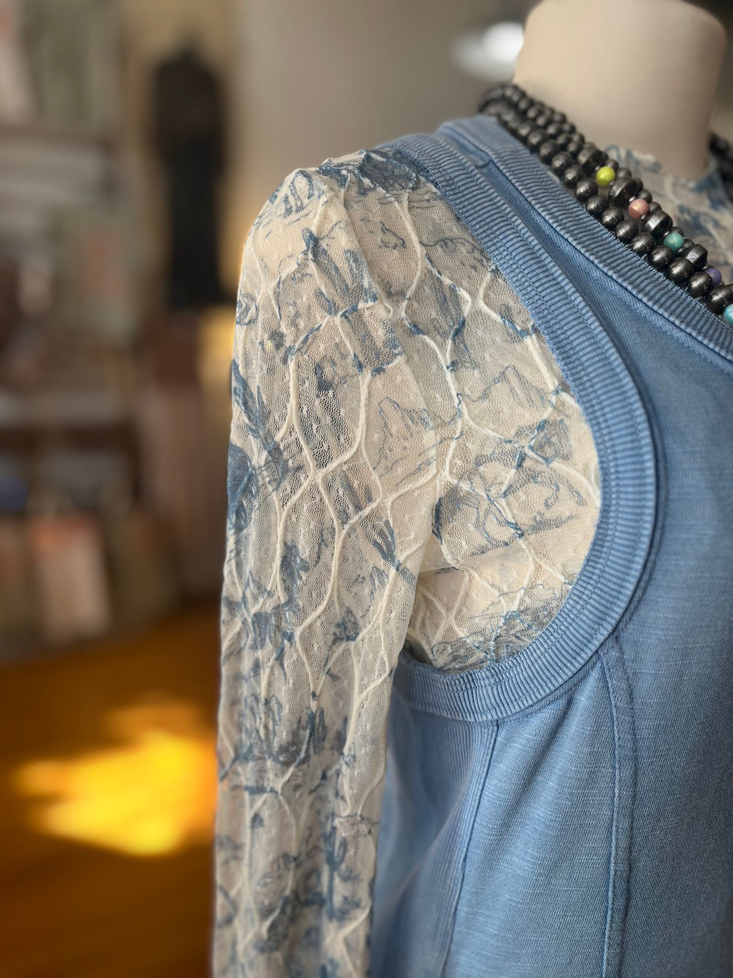 Blue old West long Sleeve