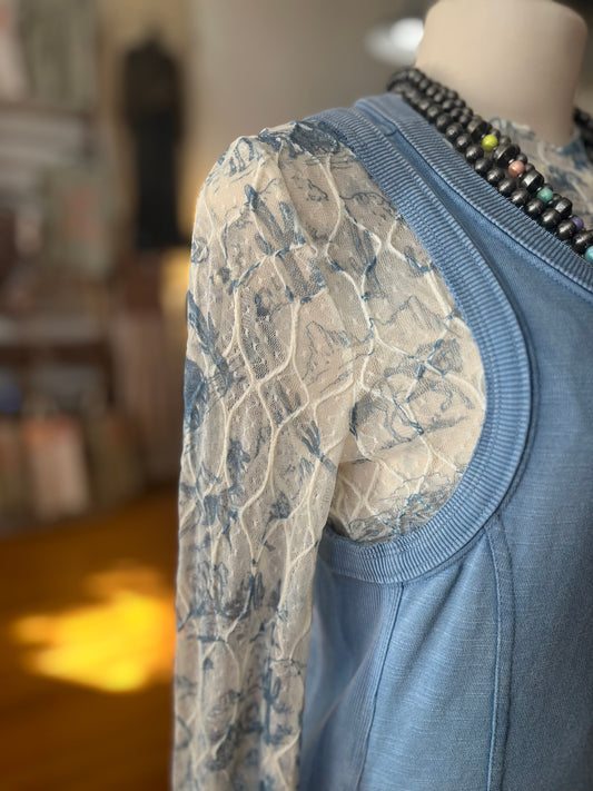 Blue old West long Sleeve