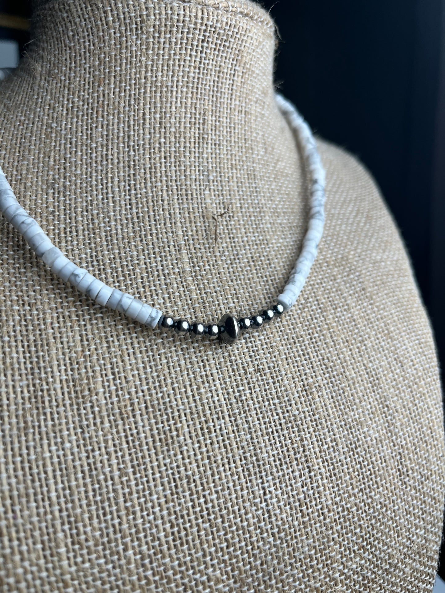 Sterling Silver and White Beaded Choker