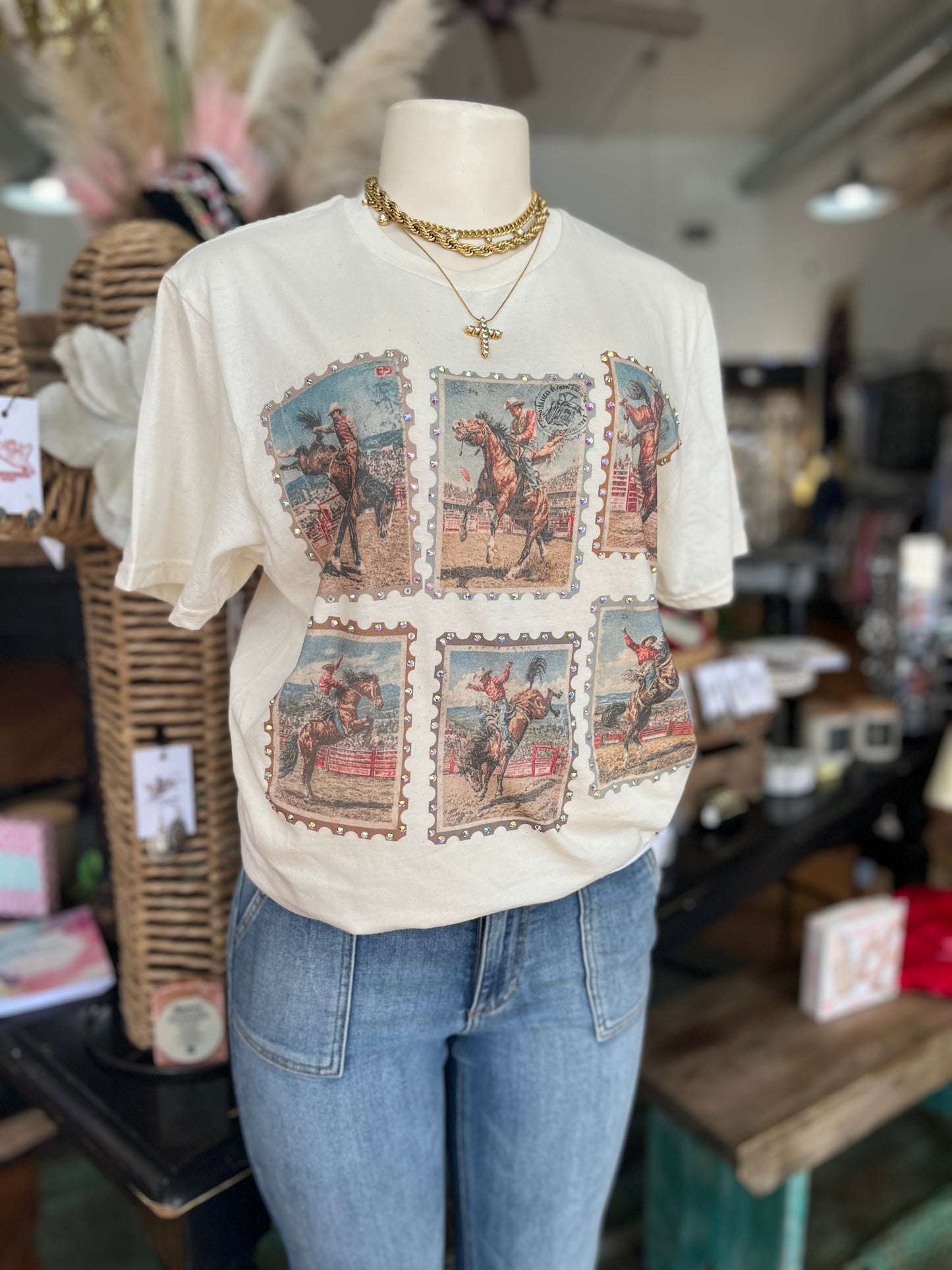 Rhinestone round up Tee