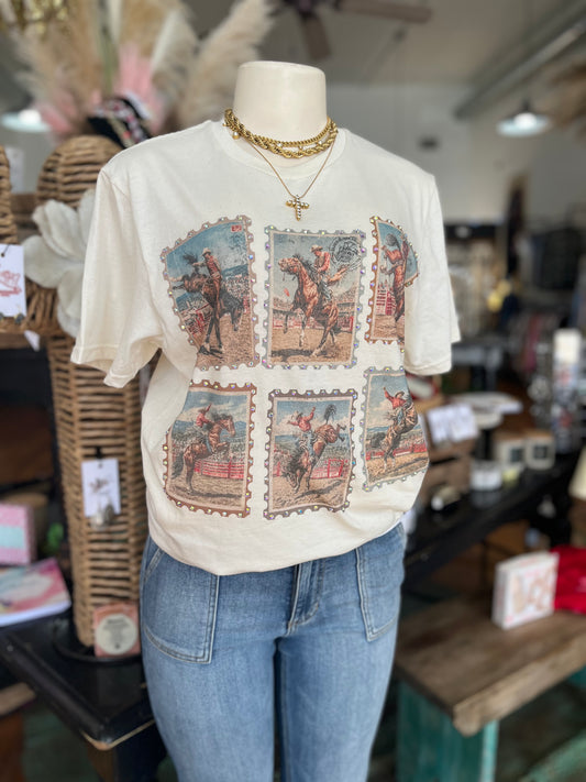 Rhinestone round up Tee