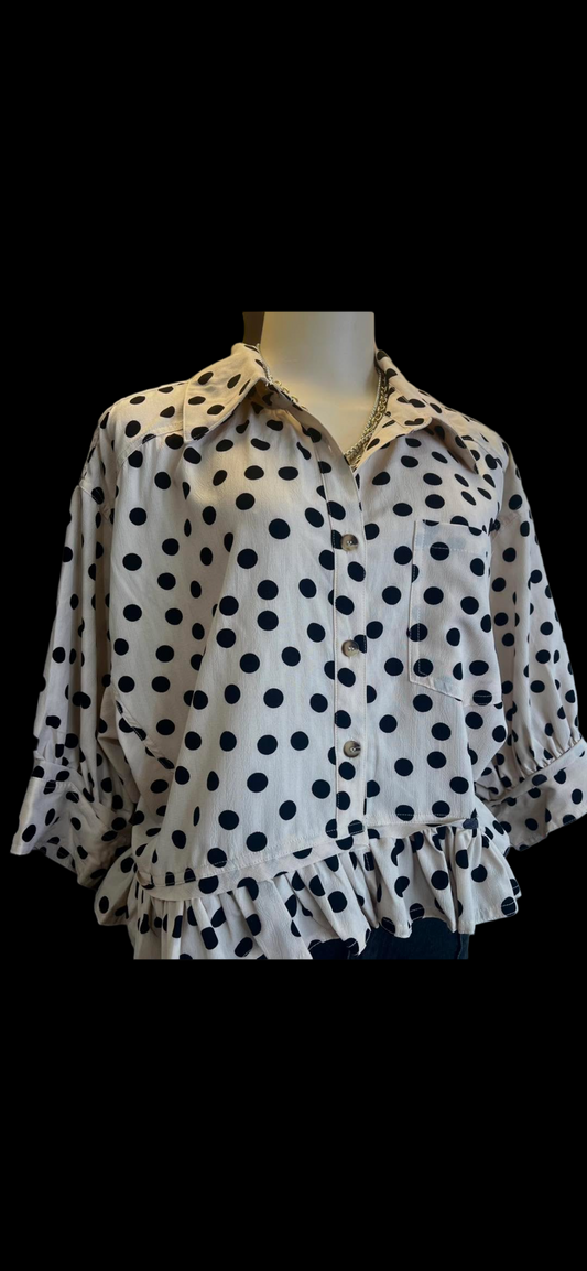 Polkadot peplum Top