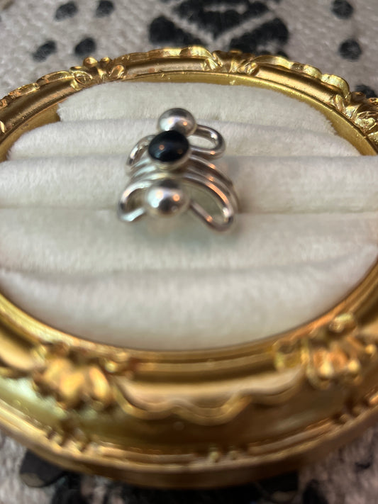 Spiral Onyx Ring 925