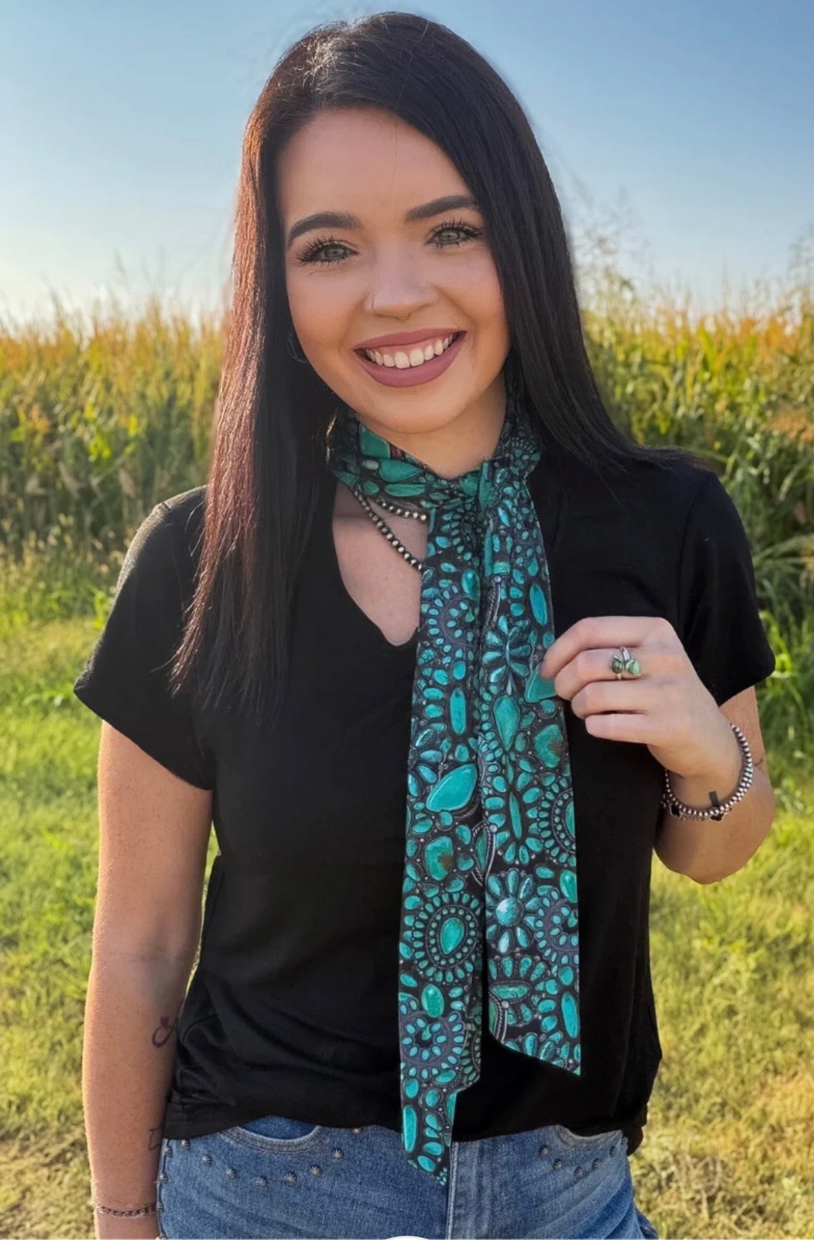 Cowgirl cluster tie top