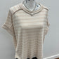 Raised rib striped exposed seam top
