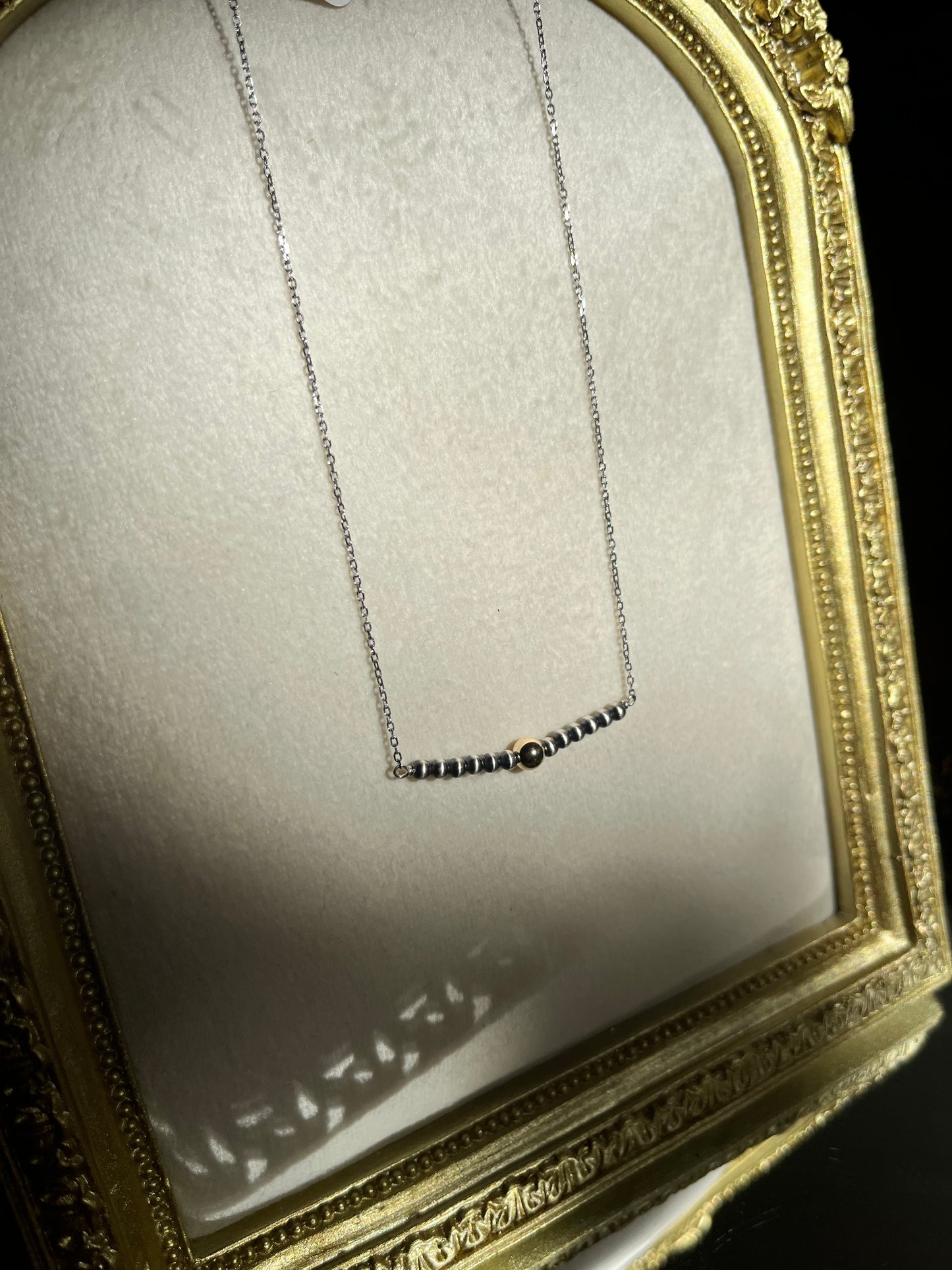 Single Gold Pearl Necklace