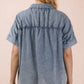 Washed Chambray
Oversized Shirt Top