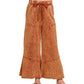 EXPOSED-SEAM FLARE HEM PANTS WITH POCKETS