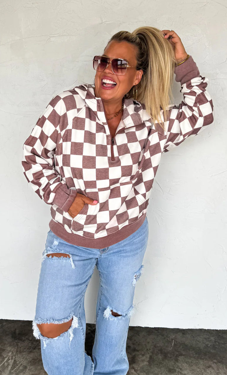 CHECKERED DOES IT PULLOVER