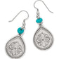 Mosaic Turquoise Teardrop French Wire Earrings