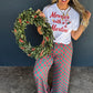 Christmas wide leg, checkered pants