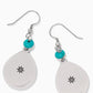 Mosaic Turquoise Teardrop French Wire Earrings