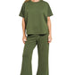 SCUBA CURVED HEM TOP & PANTS SET