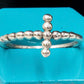 Dainty Beaded Cross Ring