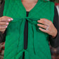 Twila Quilted Tie Vest- Green
