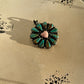 Turquoise and pink heart pendant