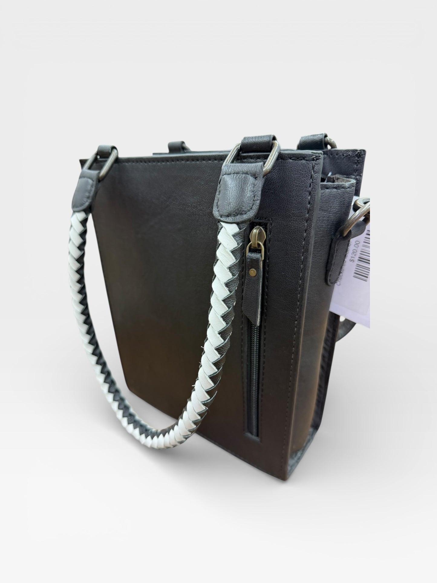 Checkered leather cross body