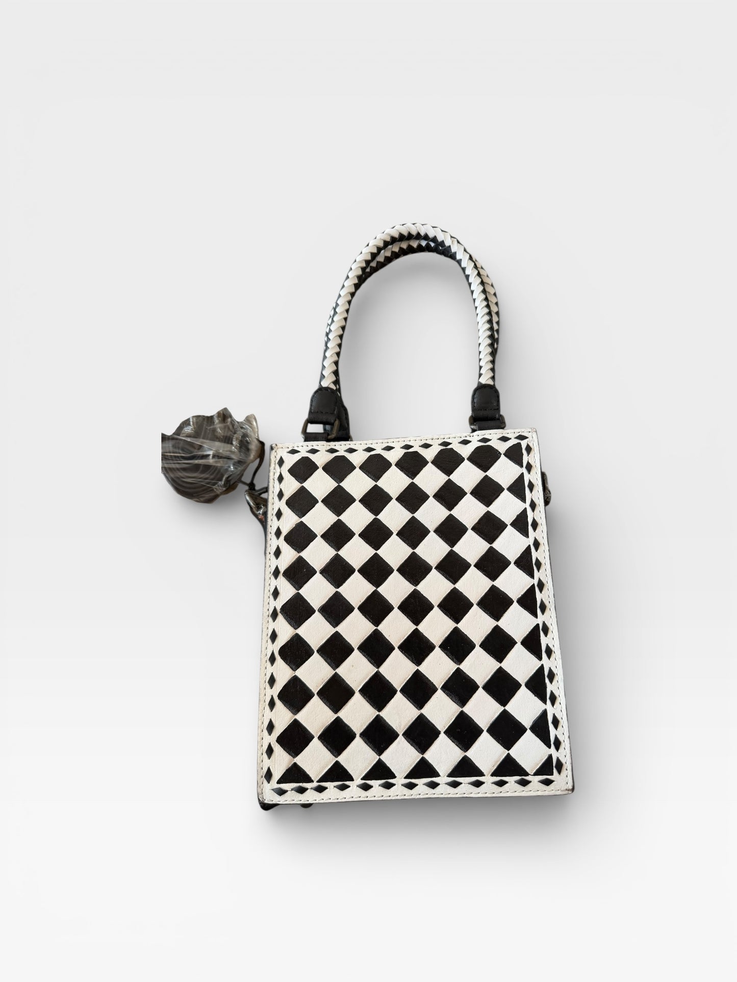 Checkered leather cross body