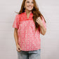 Pink & Red heart Embroidery Blouse