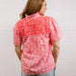Pink & Red heart Embroidery Blouse
