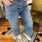 HEART EMBROIDERED BOYFRIEND JEANS