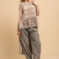 Sleeveless Tiered Ruffle High Low Lace Top