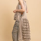 Sleeveless Tiered Ruffle High Low Lace Top