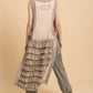 Sleeveless Tiered Ruffle High Low Lace Top