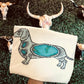 silver weenie dog tee