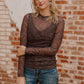 BRONZED BLOOM MESH TOP