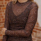 BRONZED BLOOM MESH TOP