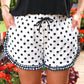 White Polka Dot Ruffle Shorts