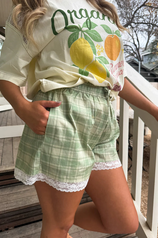 COUNTRY PLAID SIDE SHORTS